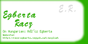 egberta racz business card